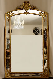 Grand-miroir-parcloses-bois-doré-Louis-XIV