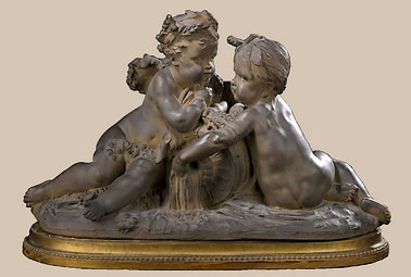 Carrier belleuse La source putti en terre cuite à la jarre antique