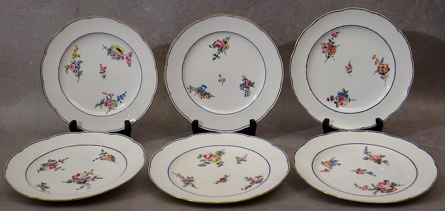 Assiettes-Osier-porcelaine-de-Sèvres-XVIIIe
