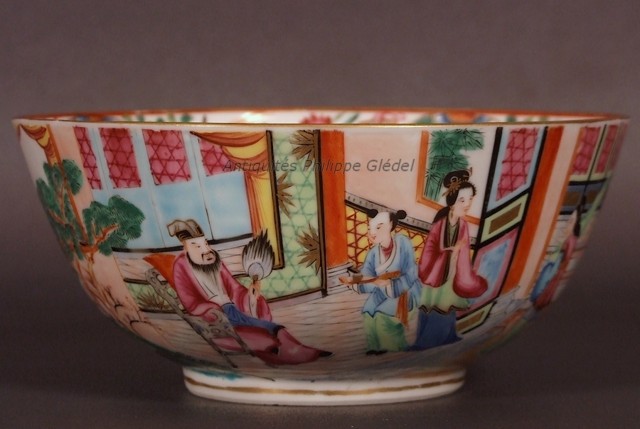 Chinese-Famille-Rose-Mandarin-palette-Qianlong-porcelain-bowl