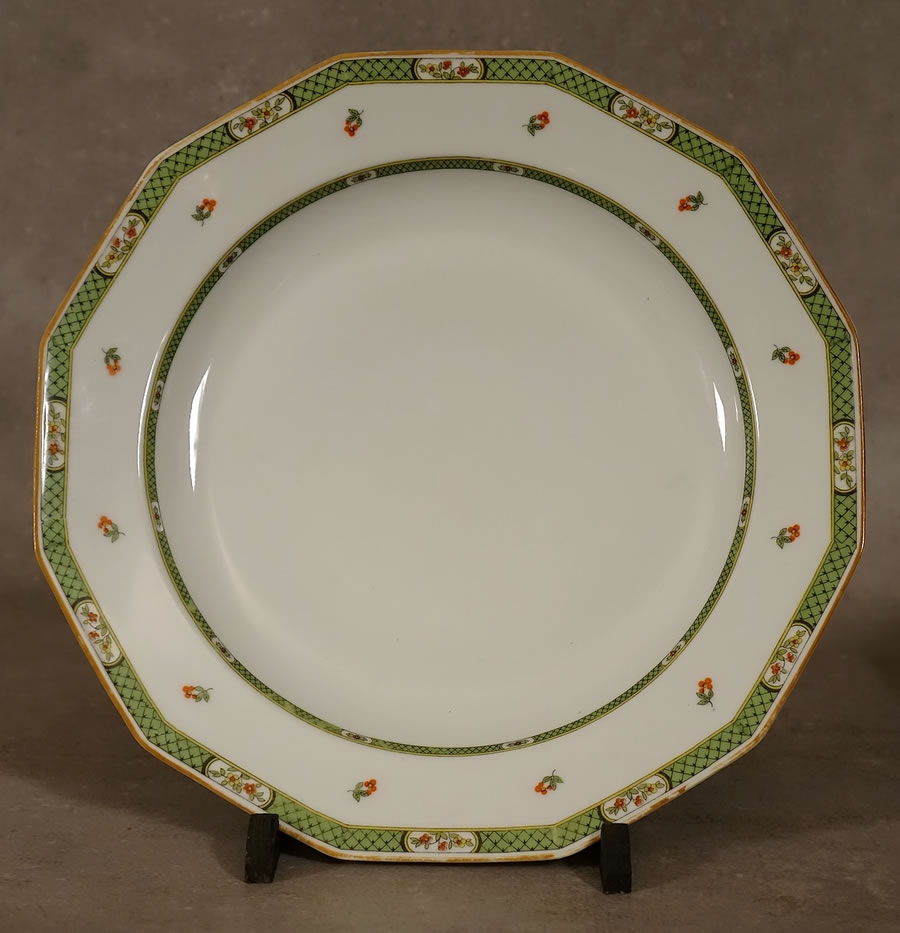 Grand plat octogonal porcelaine de Limoges Lanternier & Co