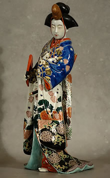 Statuette-Samouraï-porcelaine-Kutani-Japon-Meiji