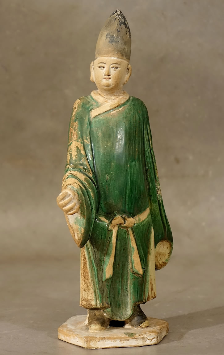 Grande statuette dignitaire mingqi Chine &eacute;poque Ming