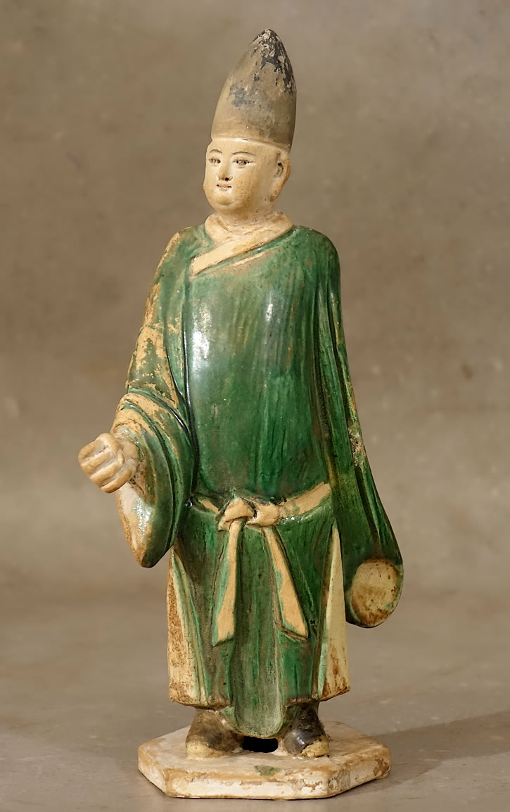 Mingqi de grande taille en terre cuite et gla&ccedil;ure