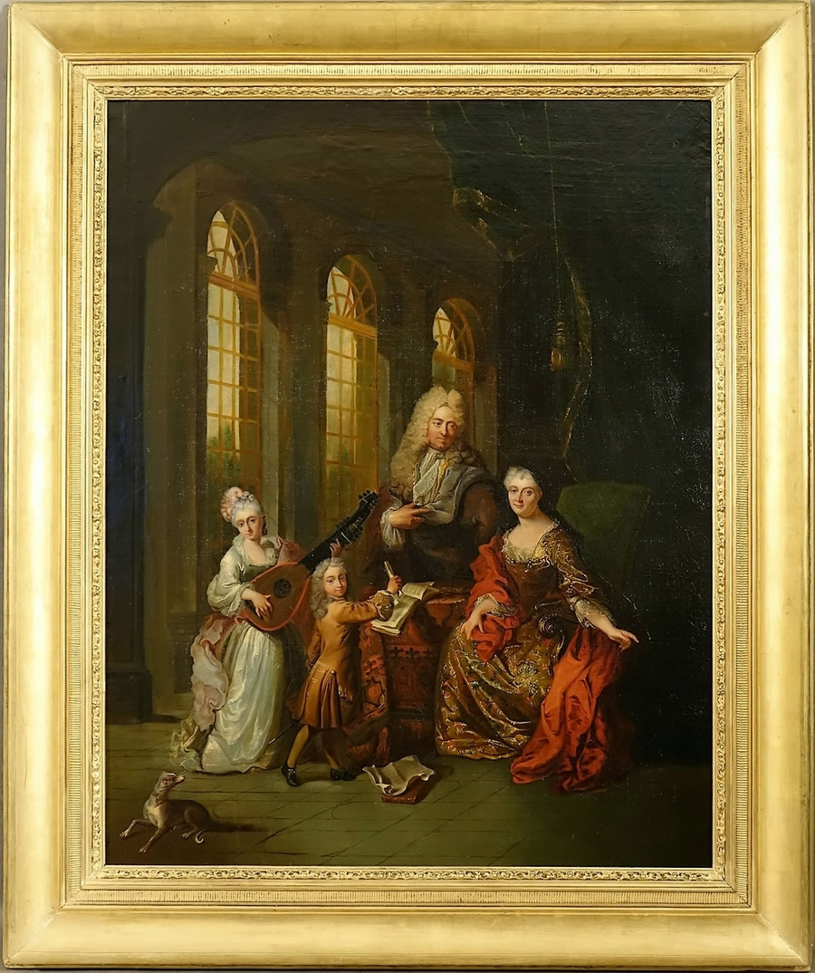 Important portrait de famille  Suiveur de Robert Le Vrac dit Tourni&egrave;res