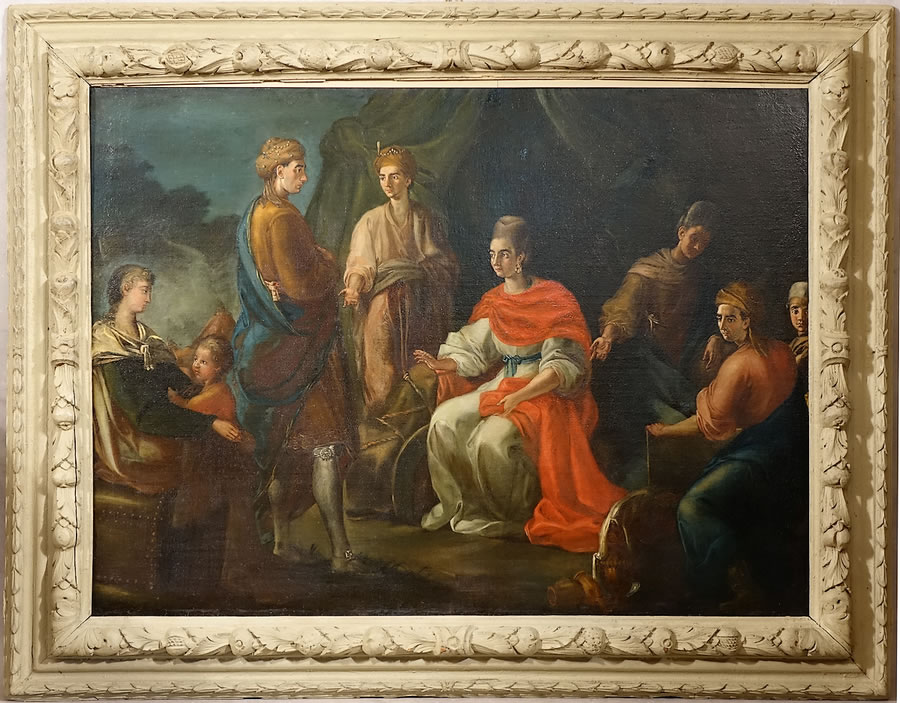 Tableau représentant Salomon et la reine de Saba Turqueries Italie 17e