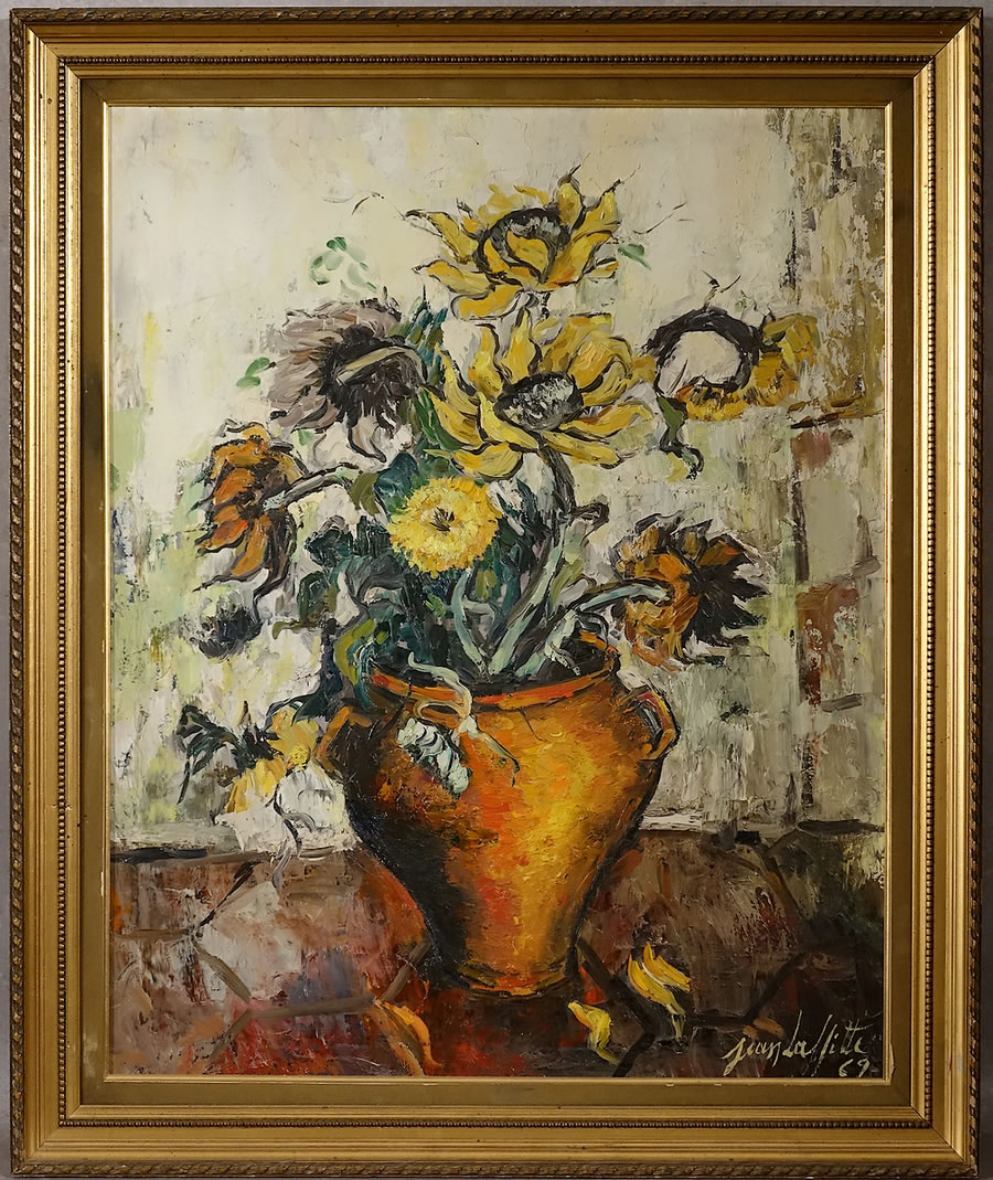 Tableau bouquet de tournesols Jean Laffitte