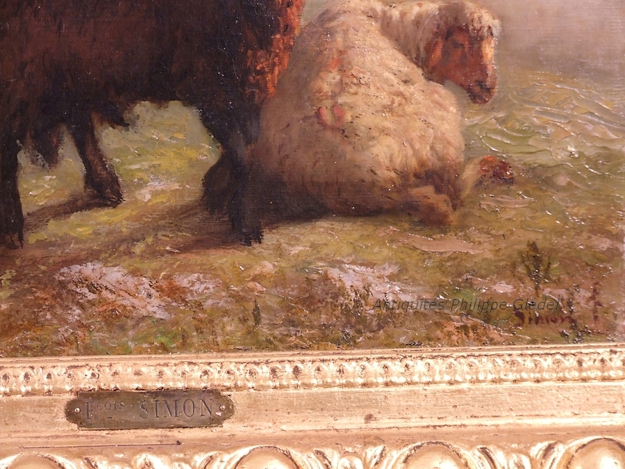 Peintre-animalier-francois-Simon-moutons-chèvres