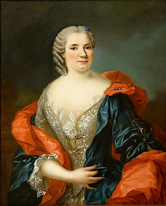 Portrait femme cercle de Van Loo Largillière d'époque Régence XVIIIe