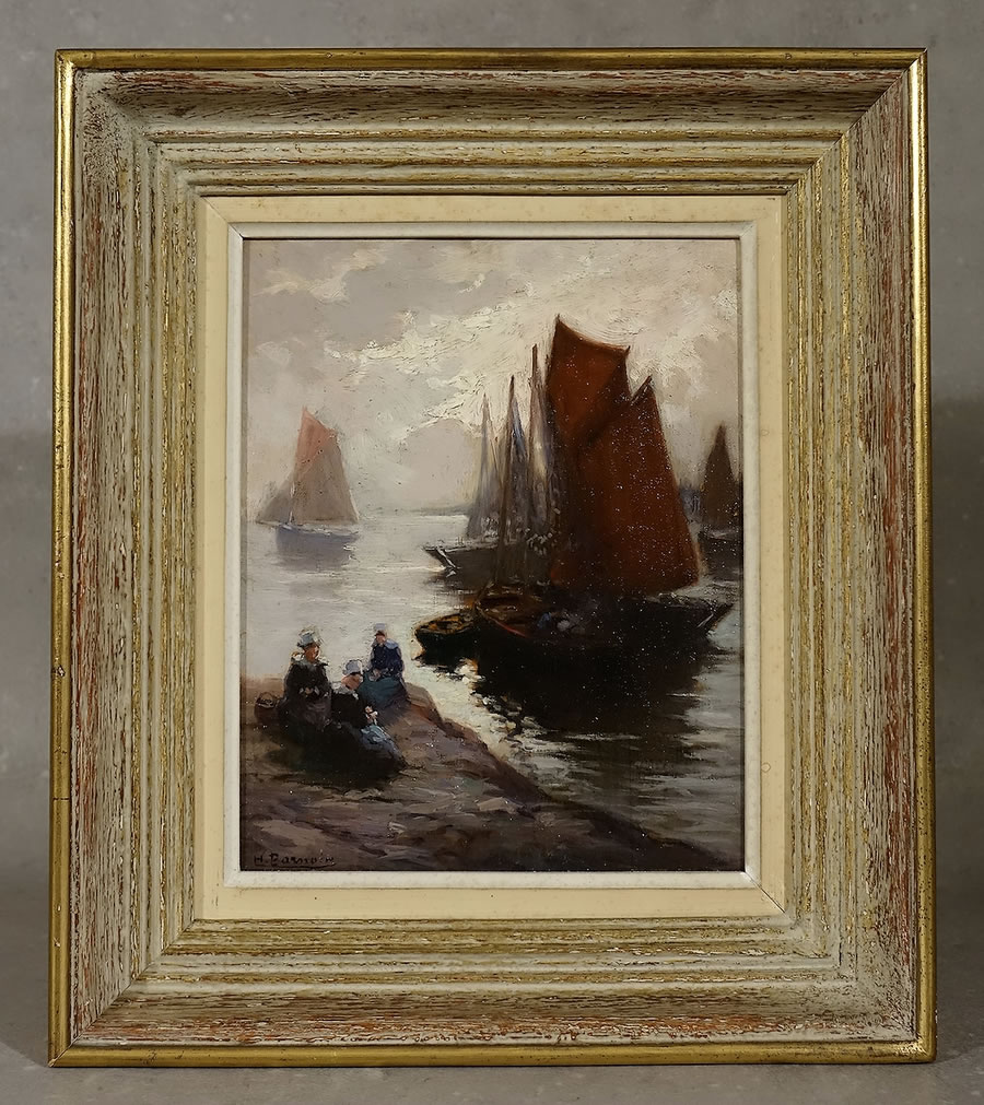 Tableau henri Barnoin retour de pêche à Concarneau