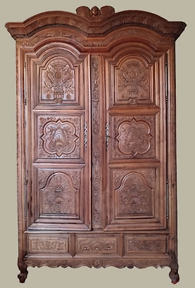 Armoire rennaise signée François Allory datée 1784 Louis XIV Pays de Rennes