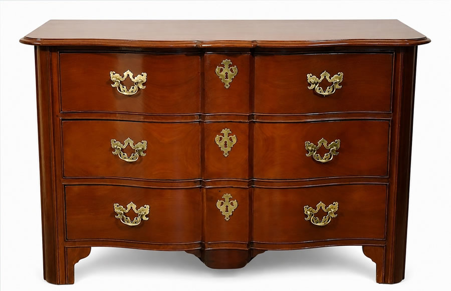 Commode de porte de boulogne sur mer en acajou massif, photo détourée