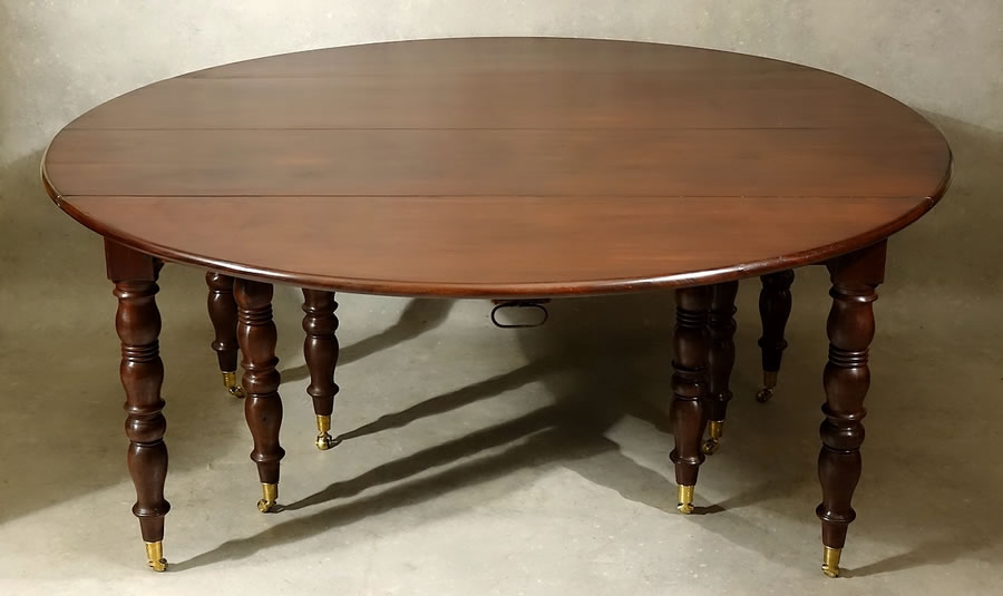 Grande table de banquet en acajou massif 6 mètres
