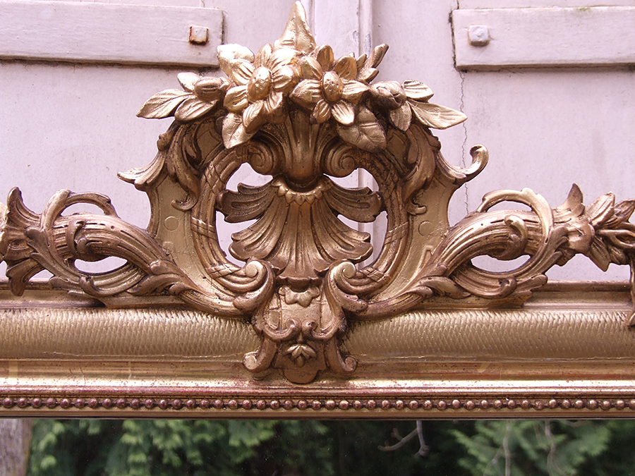 miroir-a-fronton-bois-doré