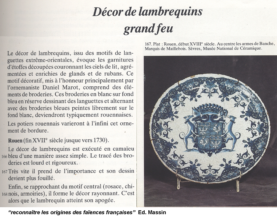 Plat au grand feu  dcor de lambrequins