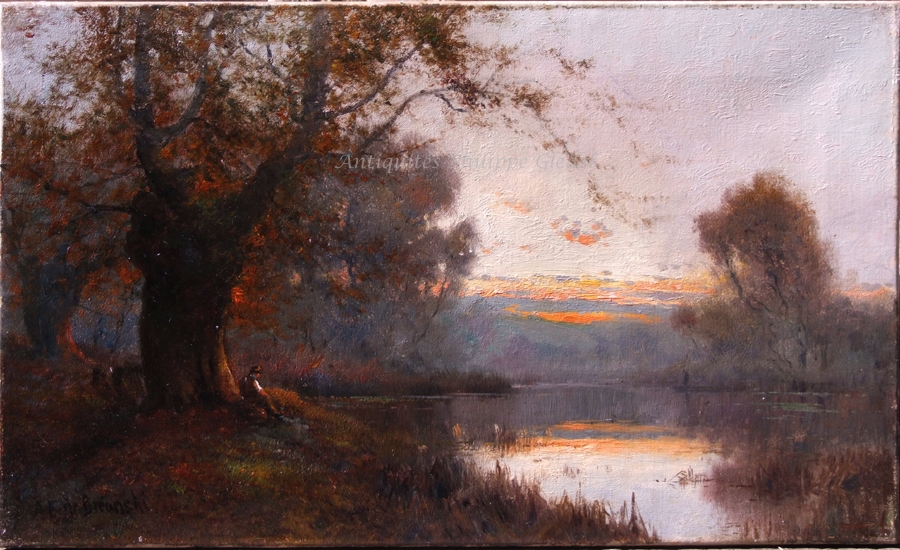 Autumn-evening-Burnham-Beeches-Alfred-Fontville-de-Breanski-painting