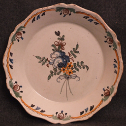 Assiette-faience-Sinceny-decor-fleurs