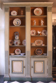 Neo-classic painted bookcase in the Louis XVI style