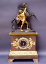 Gilt-and-patinated-bronze-clock