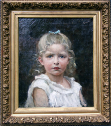 Portrait-jeune-fille-boudeuse-signé-Gaston-Marquet