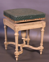 Tabouret de piano en hêtre rechampi - Style Louis XVI