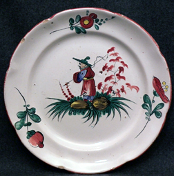 Assiette-faience-Les-Islettes-Luneville-Decor-au-chinois-pecheur