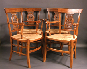 Set-of-four-Directoire-style-rush-chairs 