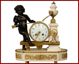 Pendule à l'Amour rémouleur représentant la rubrique objets d'art